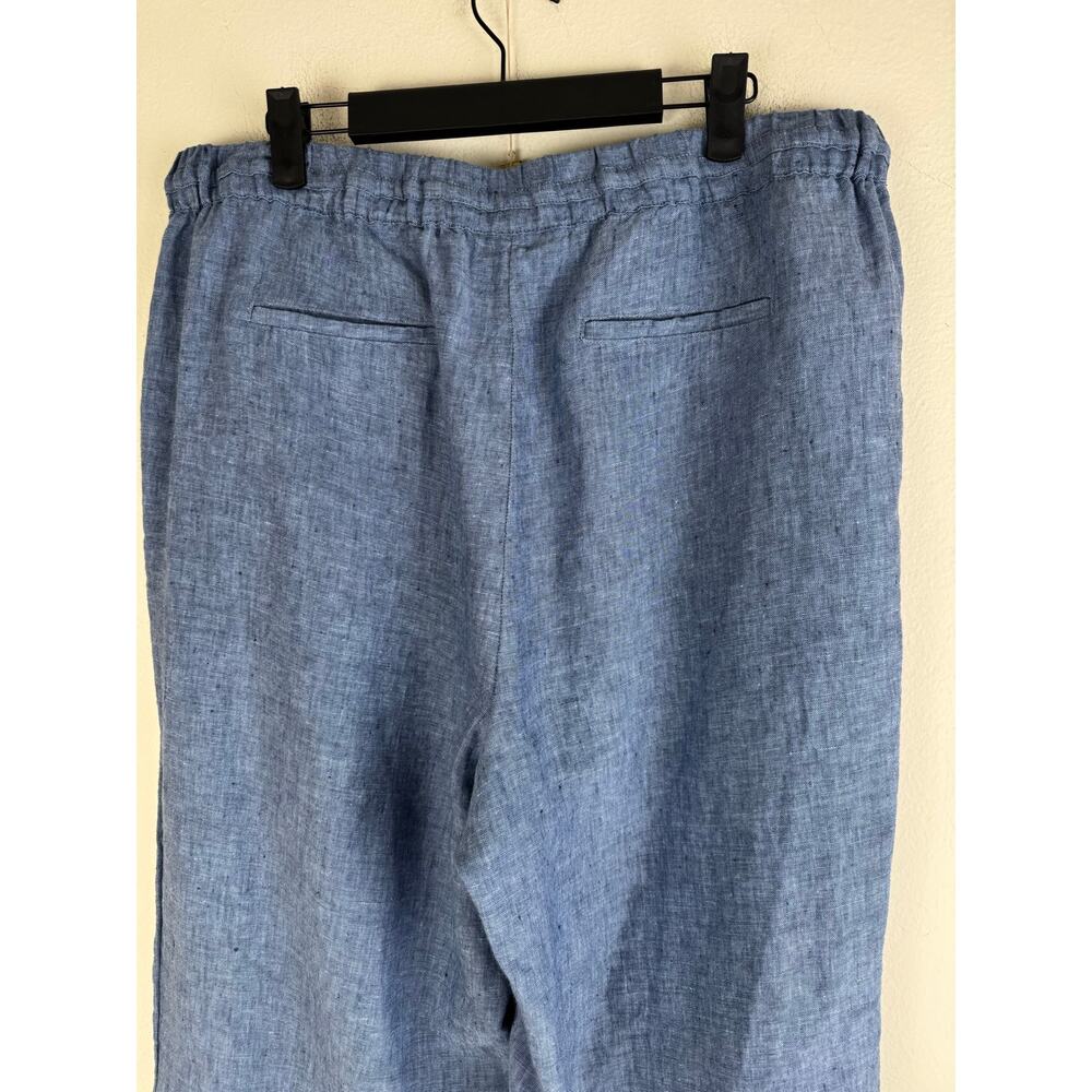 Charter Club 100% Linen Pull On Wide Leg Pants Blue Large - Picture 6 of 13